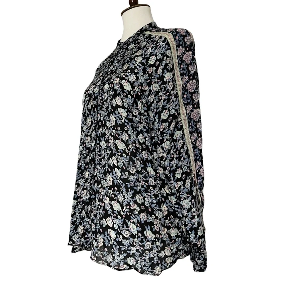Free People Skyway Drive In Top Women Floral Button Front Blouse *No‎ Belt